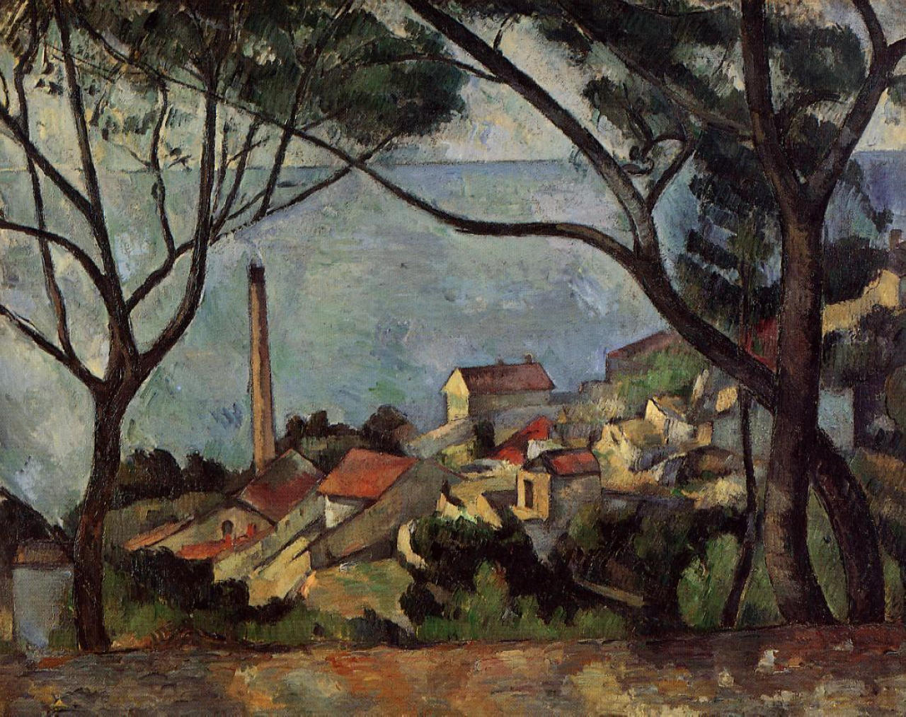 The Sea at l'Estaque (1878) Paul Cézanne tablo - Dekolata