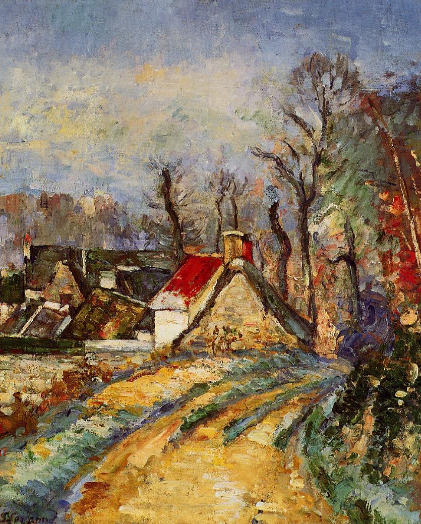 The Turn in the Road at Auvers (1873) Paul Cézanne tablo - Dekolata
