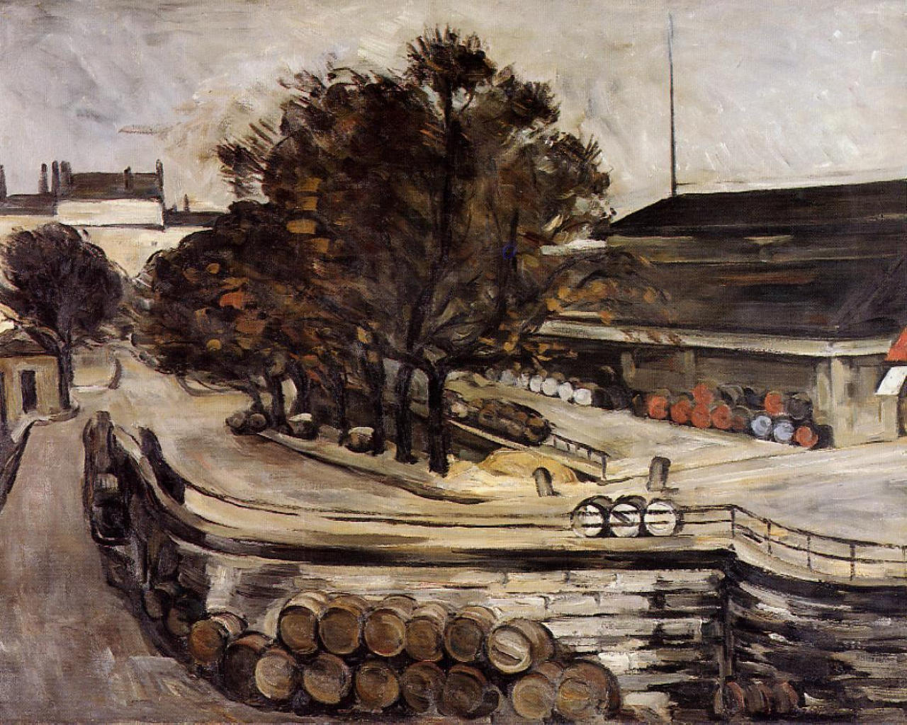 The Wine Market at Jussieu (1872) Paul Cézanne tablo - Dekolata