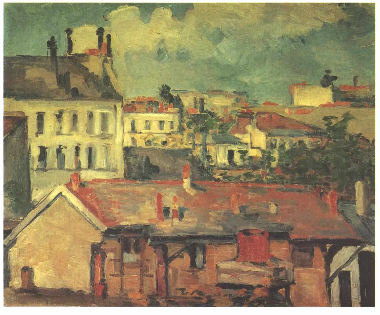 The roofs (1876) Paul Cézanne tablo - Dekolata