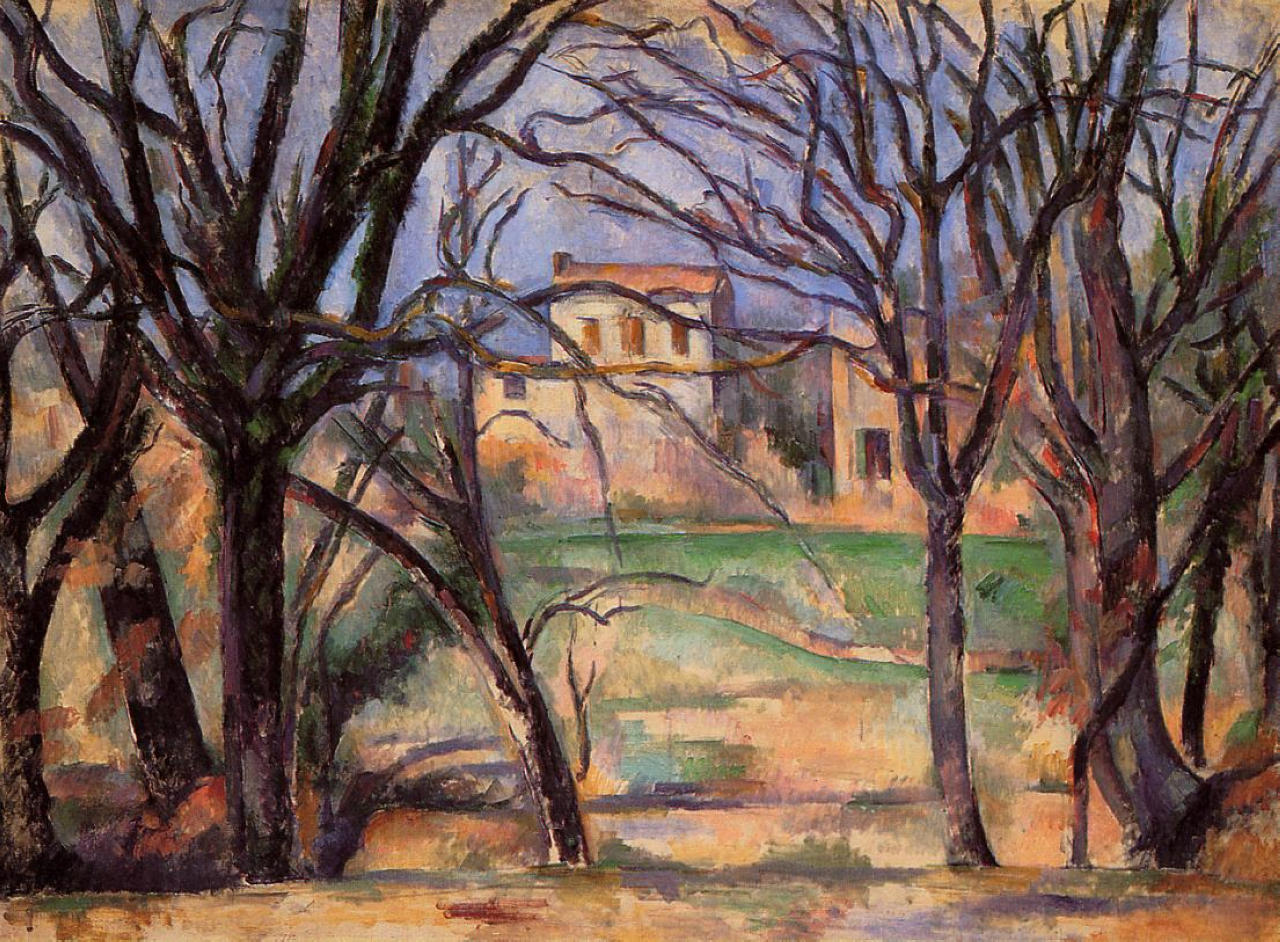 Trees and houses (1886) Paul Cézanne tablo - Dekolata
