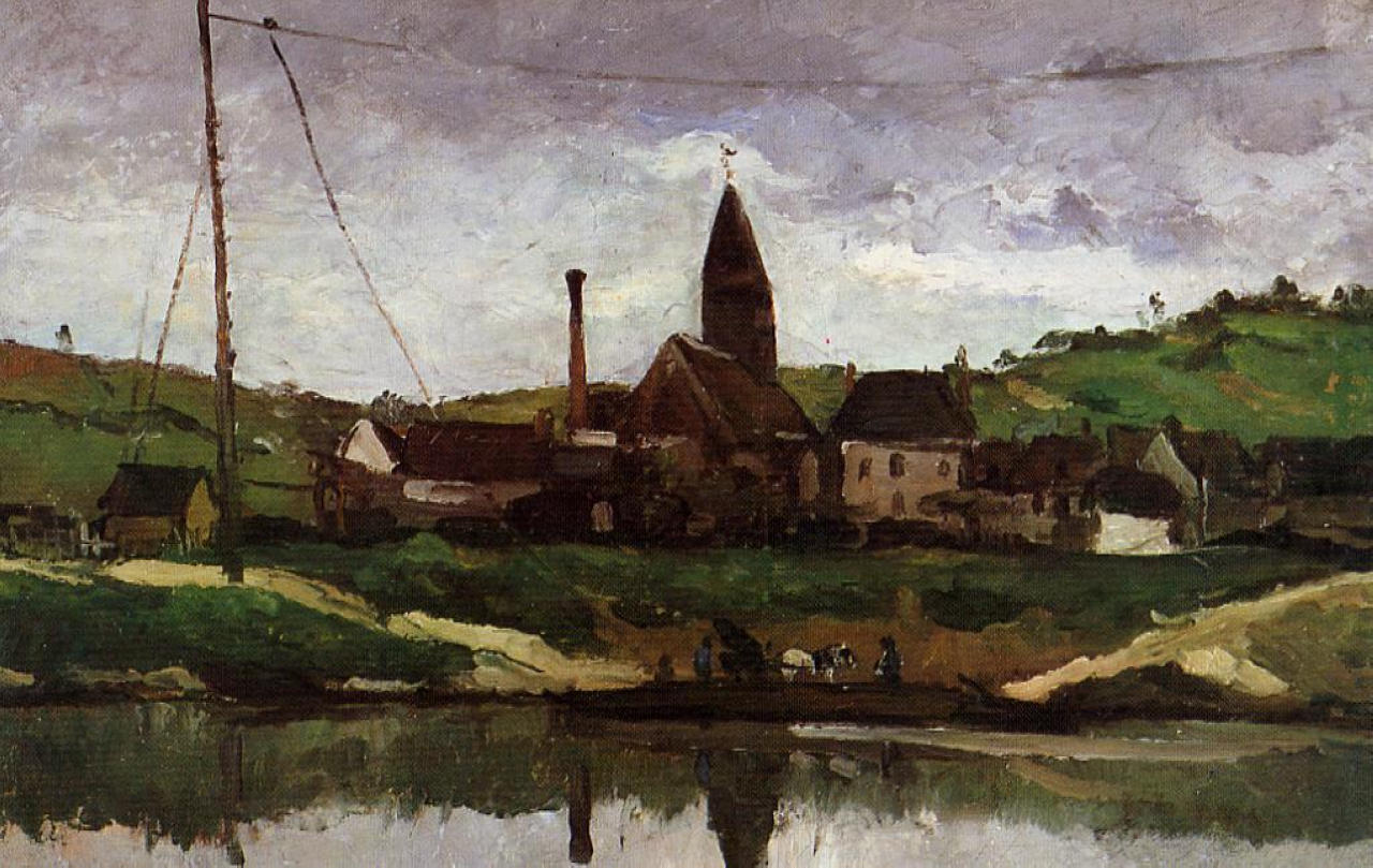 View of Bonnieres (1866) Paul Cézanne tablo - Dekolata
