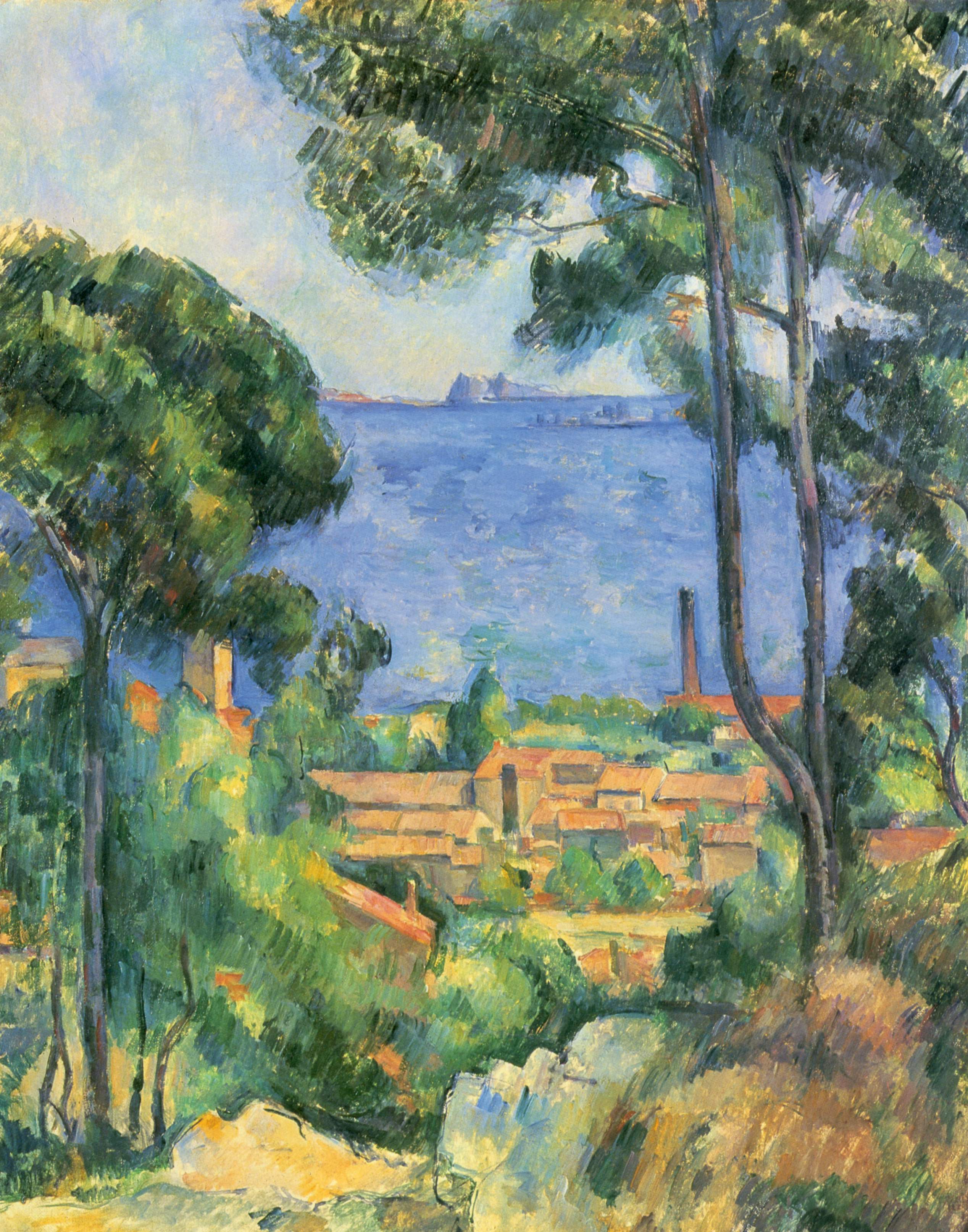 View of L'Estaque and Chateaux d'If (1885) Paul Cézanne tablo - Dekolata