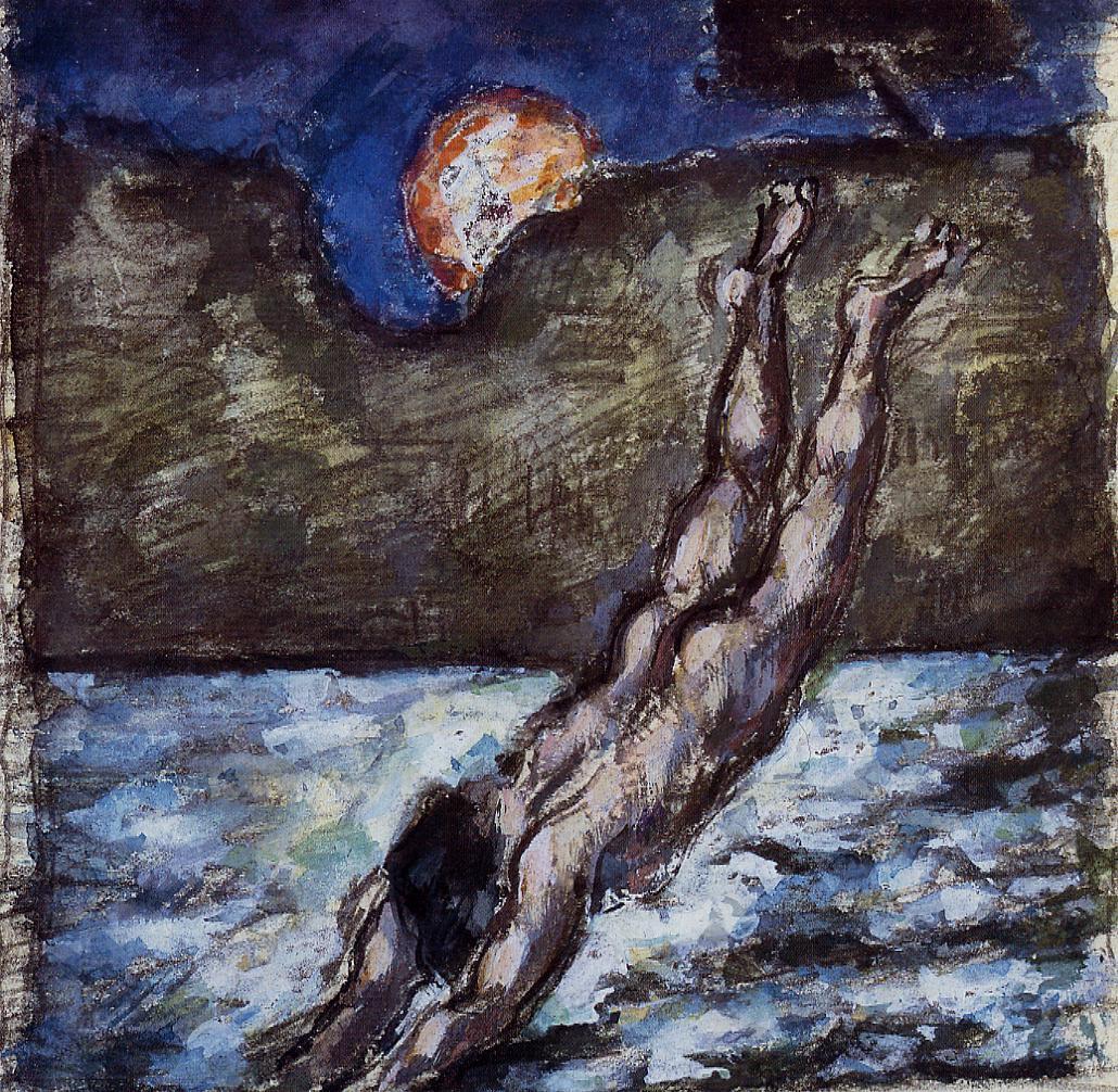 Woman Diving into Water (1870) Paul Cézanne tablo - Dekolata