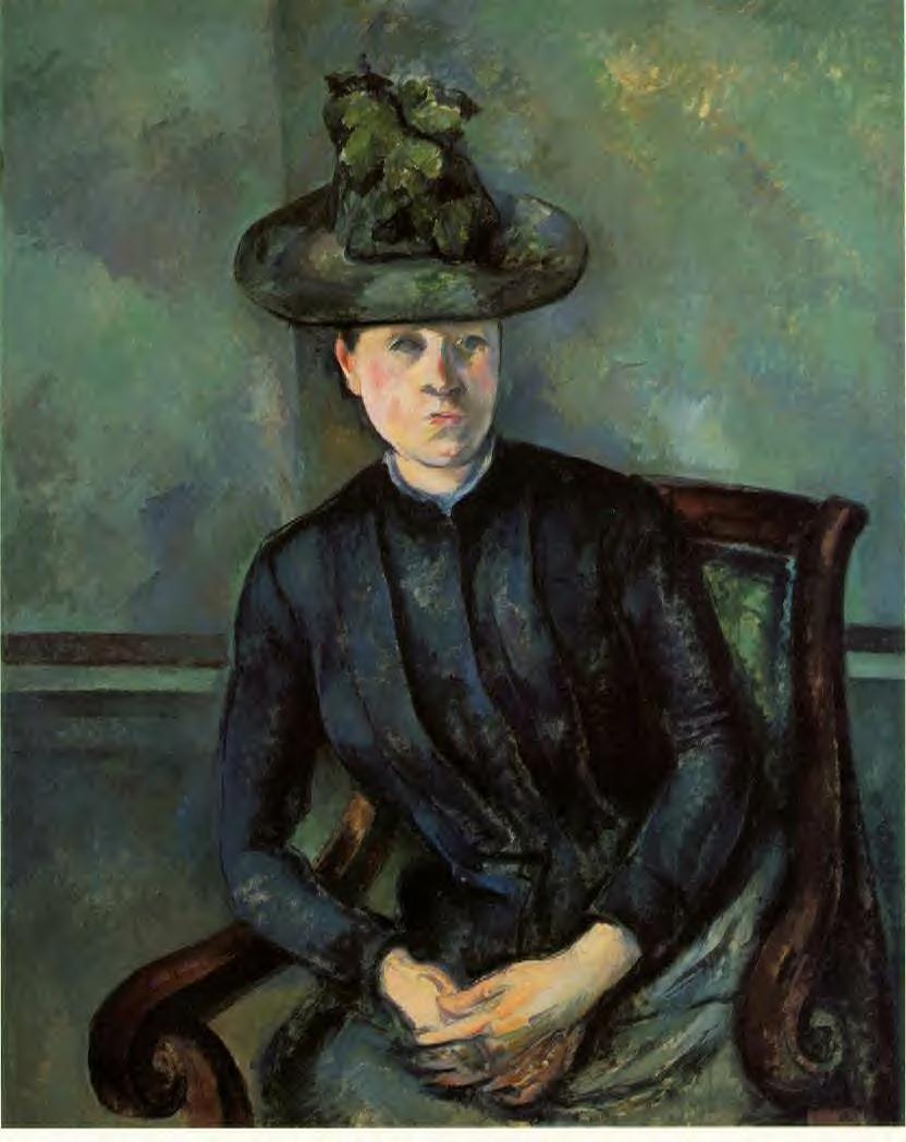 Woman in a Green Hat (Madame Cezanne) (1894) Paul Cézanne tablo - Dekolata
