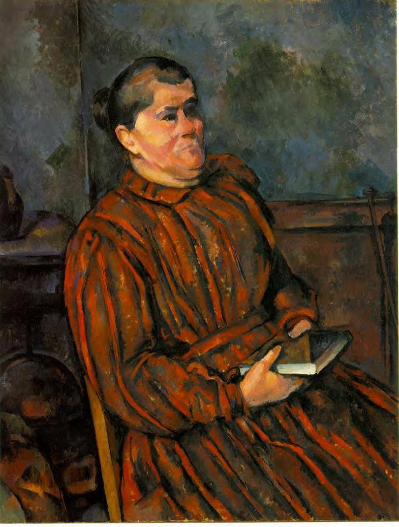 Woman in a Red Striped Dress (1898) – Paul Cézanne Tablo