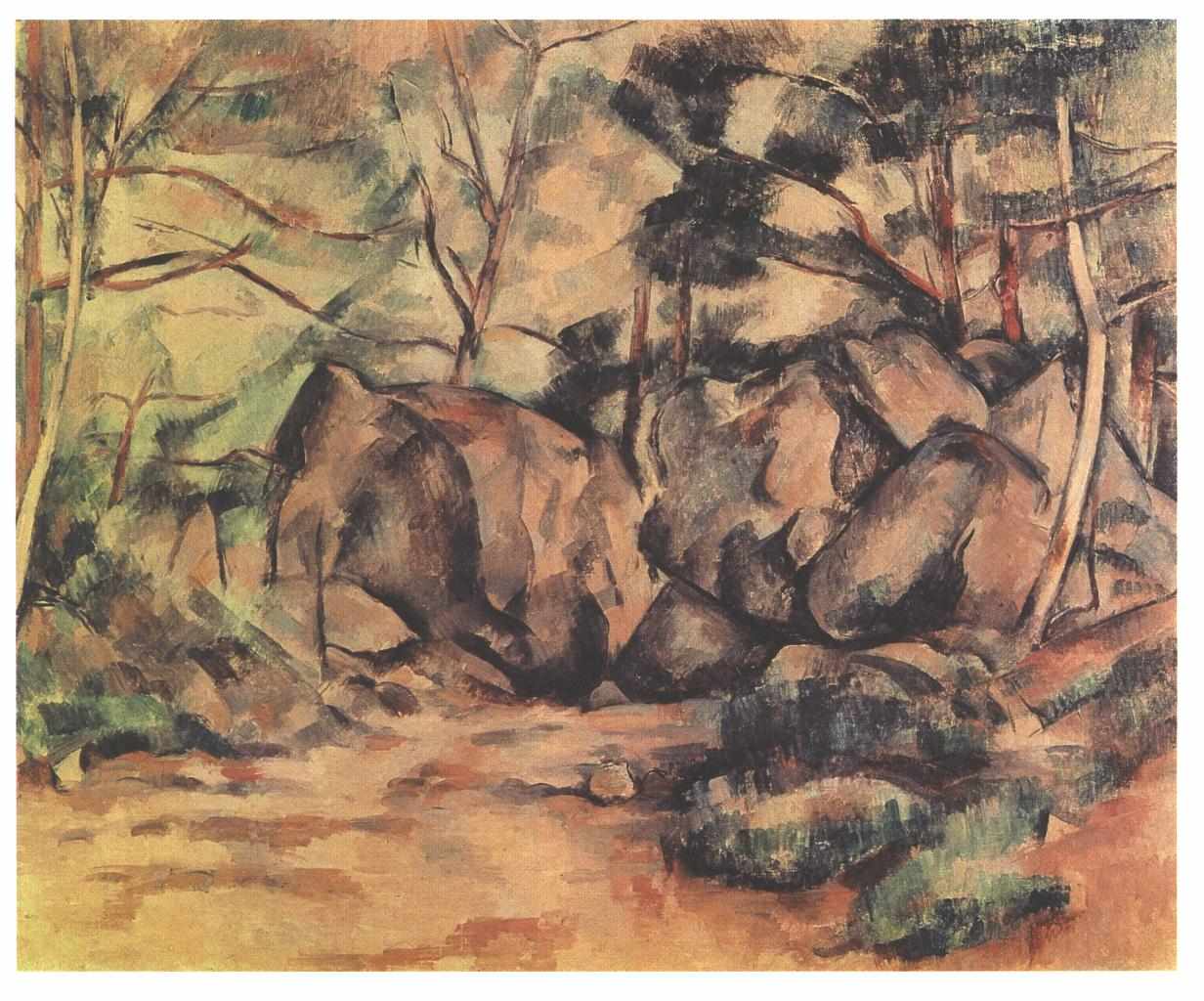 Woodland with Boulders (1893) Paul Cézanne tablo - Dekolata