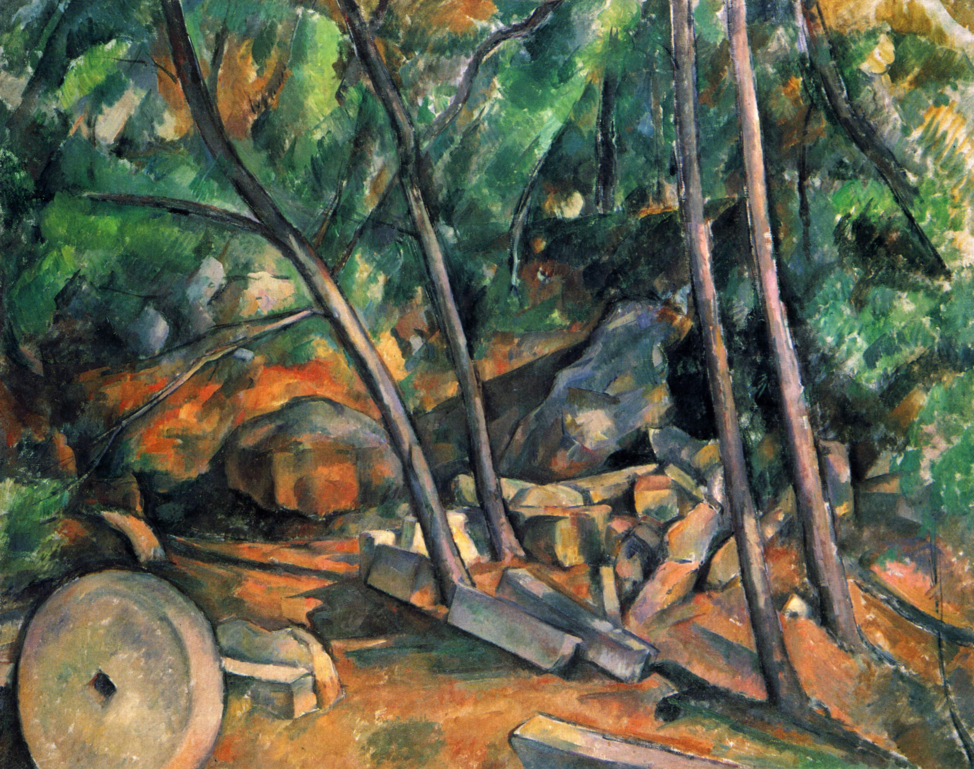 Woods with Millstone (1894) Paul Cézanne tablo - Dekolata