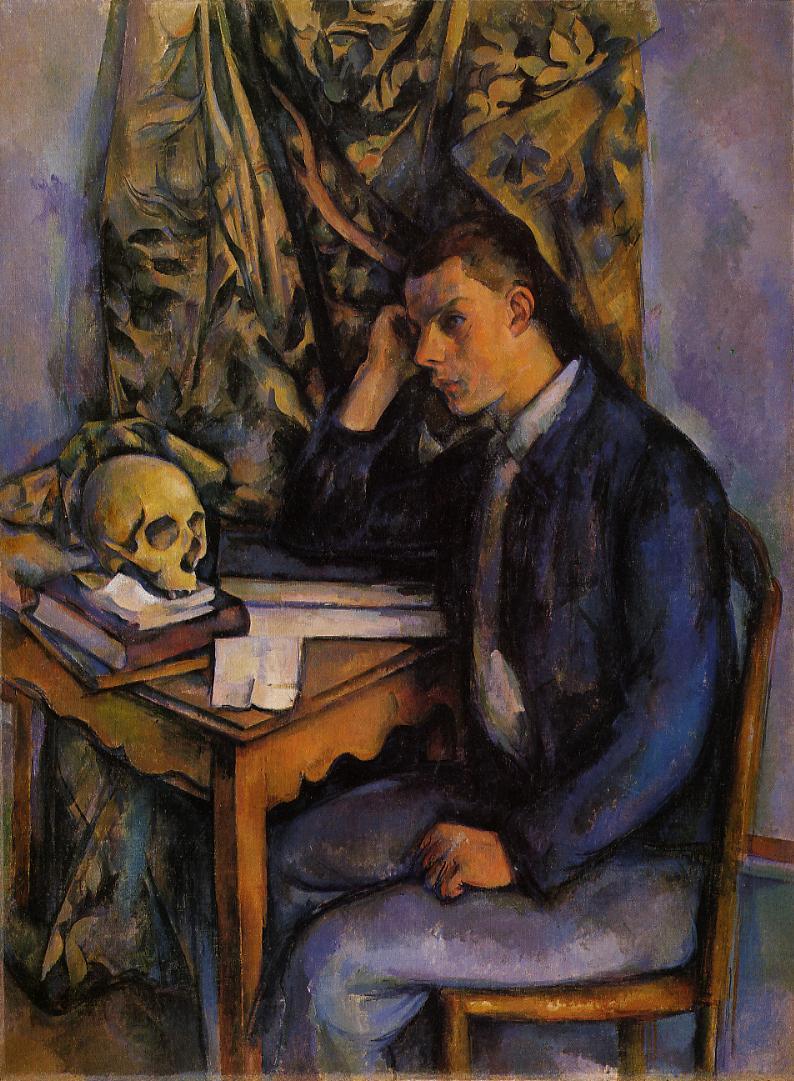 Young Man and Skull (1898) Paul Cézanne tablo - Dekolata