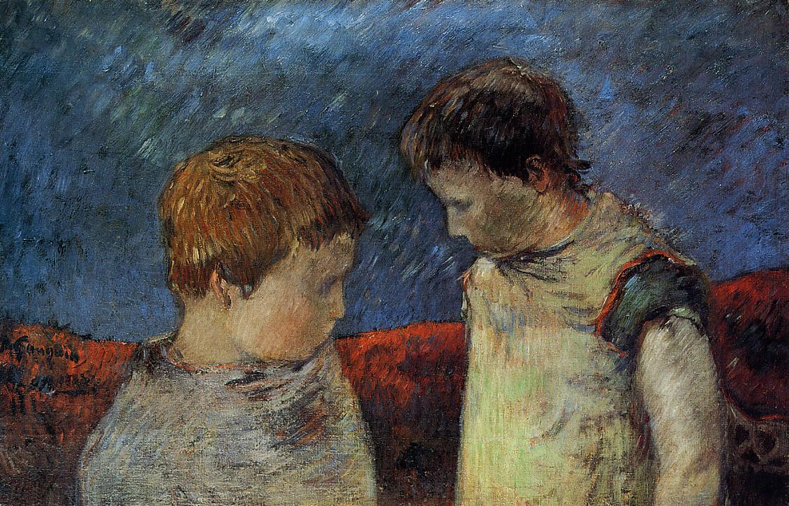 Aline Gauguin and one of her brothers (1883) Paul Gauguin tablo - Dekolata