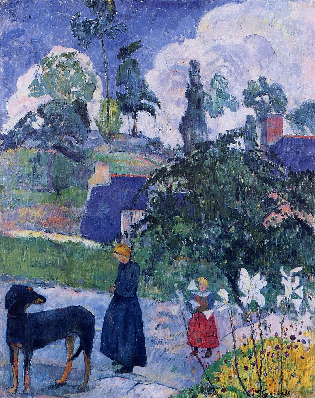 Among the lillies (1893) Paul Gauguin tablo - Dekolata