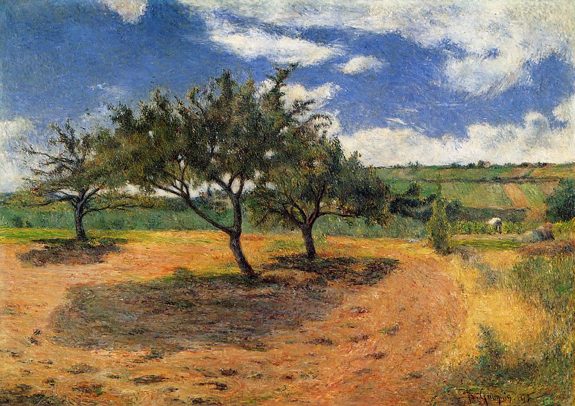 Apple Trees in Blossom (1879) Paul Gauguin tablo - Dekolata