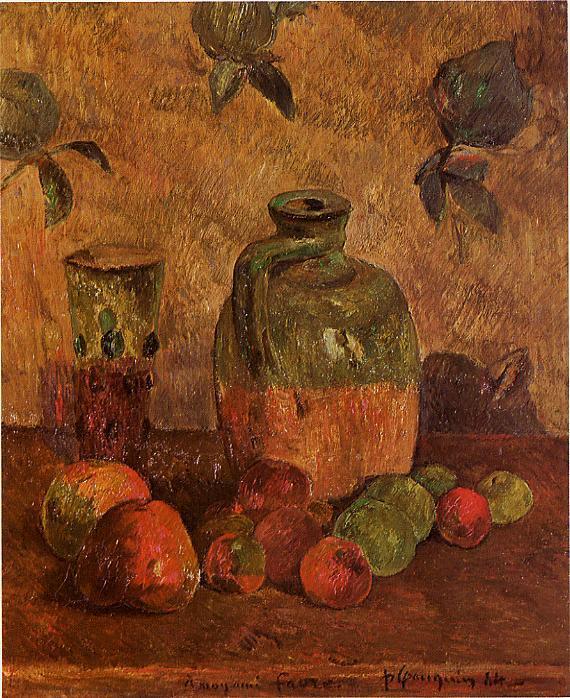 Apples, Jug, Iridescent Glass (1884) Paul Gauguin tablo - Dekolata