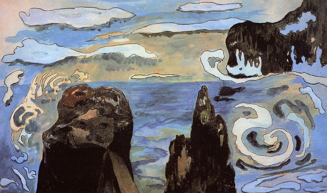 At the black rocks (1889) Paul Gauguin tablo - Dekolata