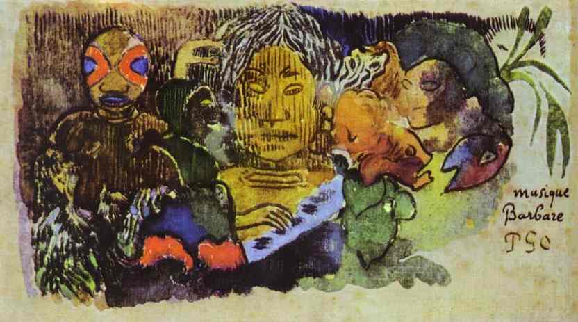 Barbarian music (1893) Paul Gauguin tablo - Dekolata