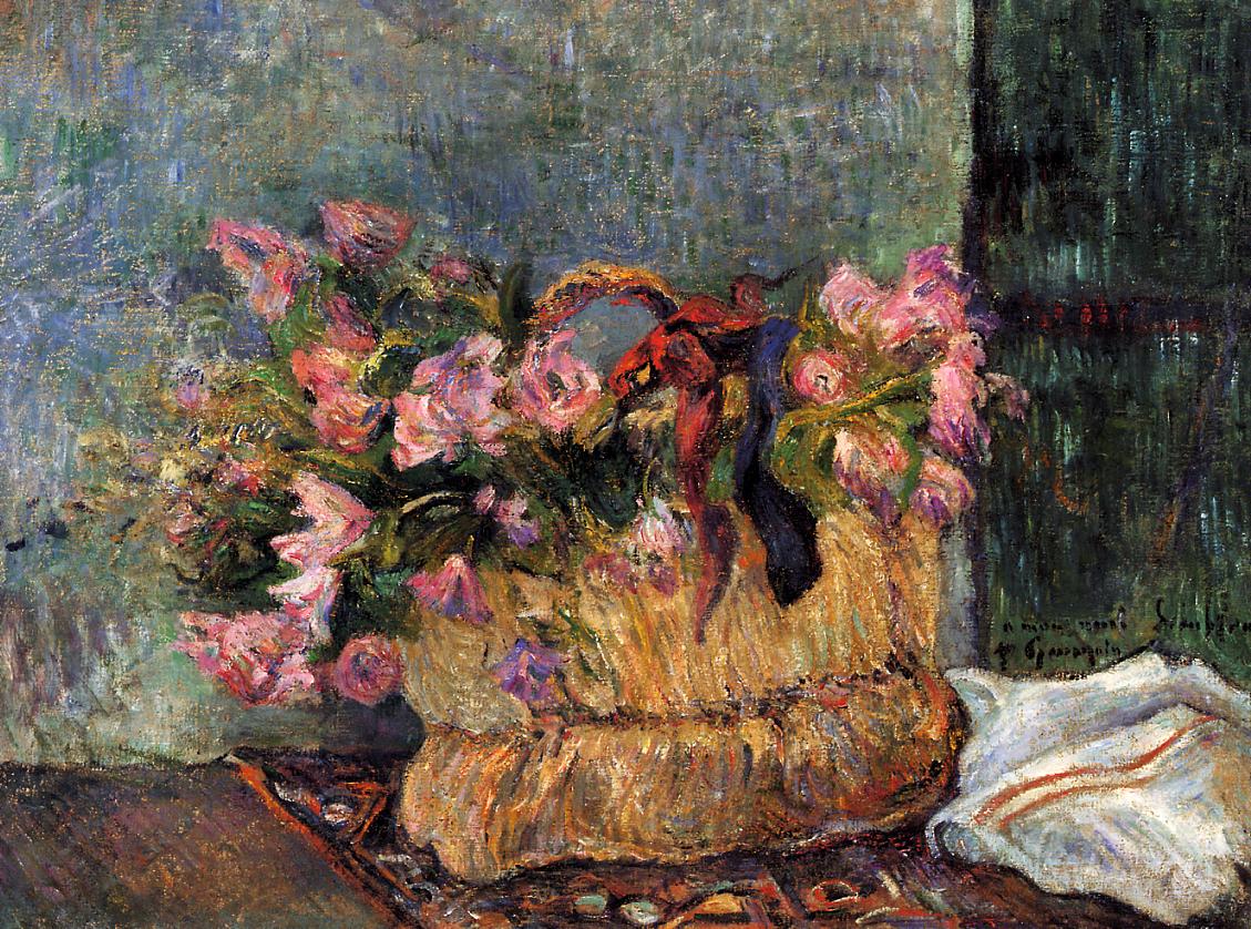 Basket of flowers (1884) Paul Gauguin tablo - Dekolata