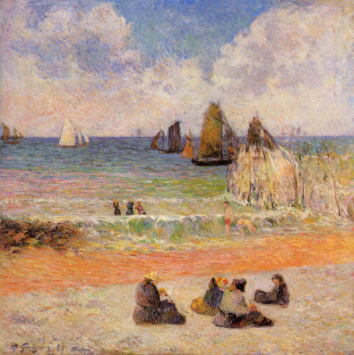 Bathing, Dieppe (1885) Paul Gauguin tablo - Dekolata