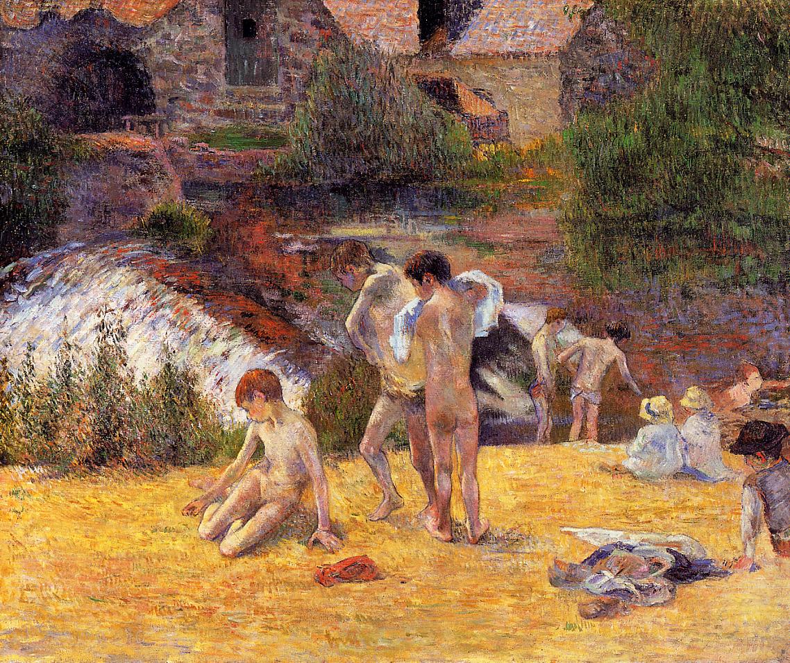 Bathing Place (1886) Paul Gauguin tablo - Dekolata