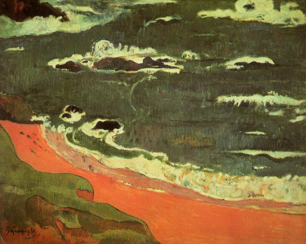 Beach at Le Pouldu (1889) Paul Gauguin tablo - Dekolata