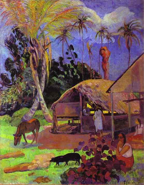 Black pigs (1891) Paul Gauguin tablo - Dekolata