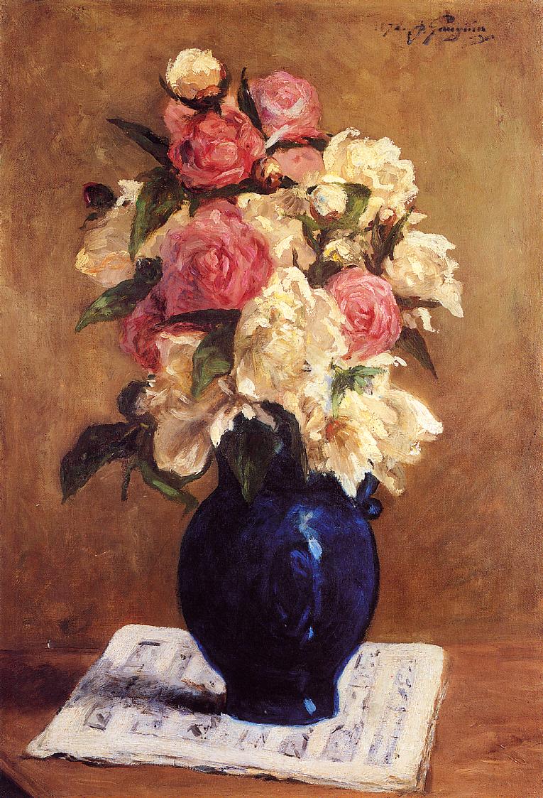 Bouquet of Peonies on a Musical Score (1876) Paul Gauguin tablo - Dekolata