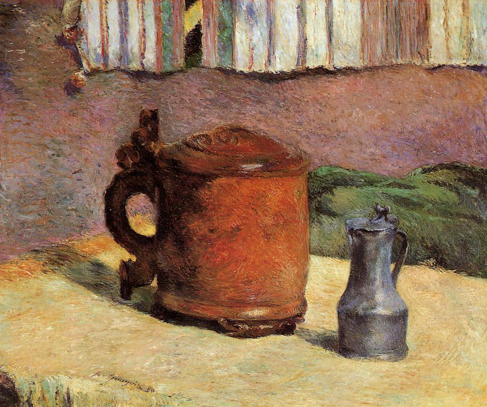 Clay jug and irin mug (1880) Paul Gauguin tablo - Dekolata