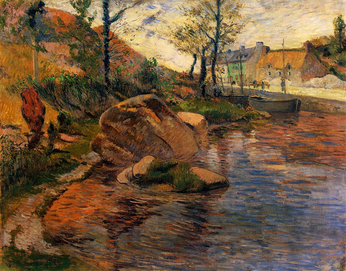 Cove opposite Pont Aven Harbor (1888) Paul Gauguin tablo - Dekolata