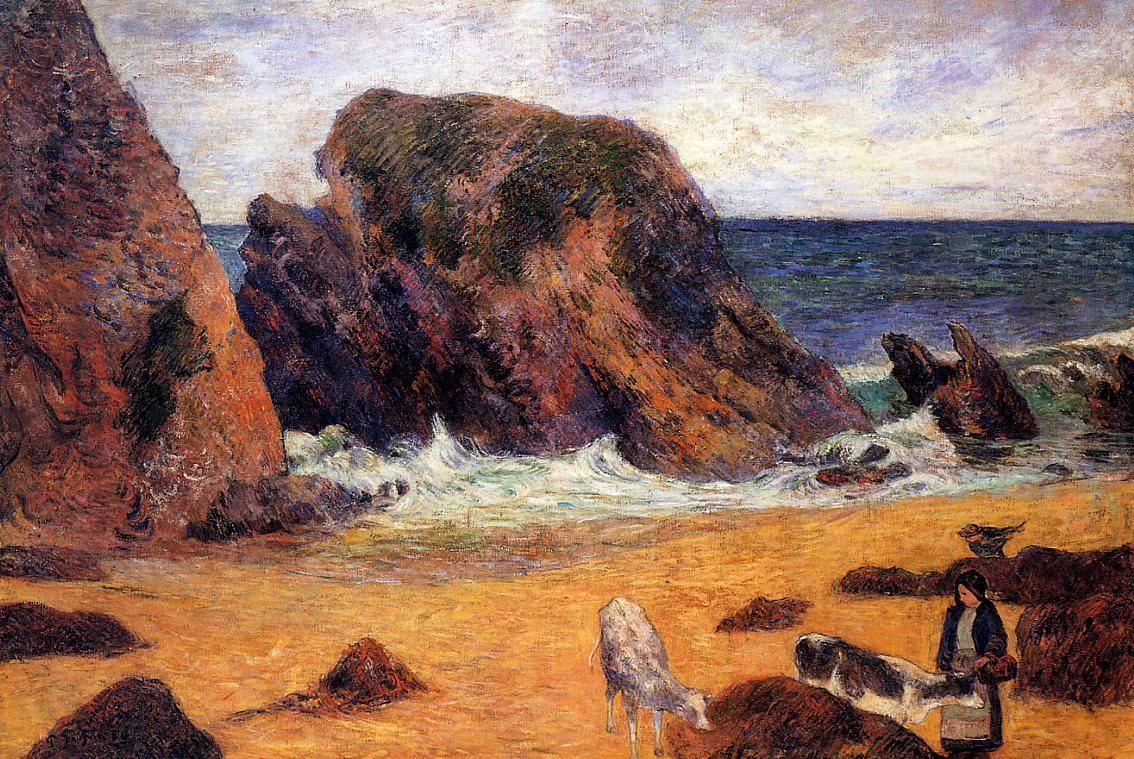 Cows on the Seashore (1886) Paul Gauguin tablo - Dekolata