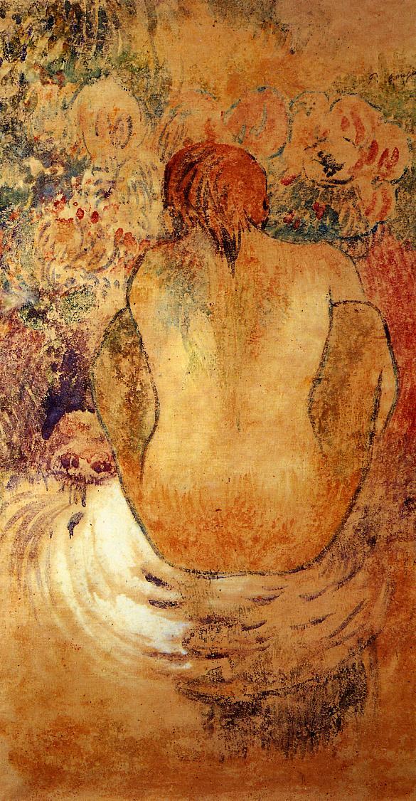 Crouching Tahitian woman (1902) Paul Gauguin tablo - Dekolata