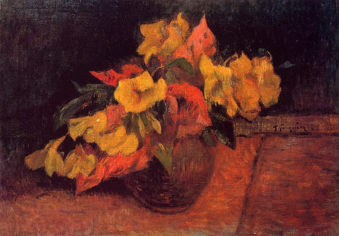 Evening primroses in the vase (1885) Paul Gauguin tablo - Dekolata