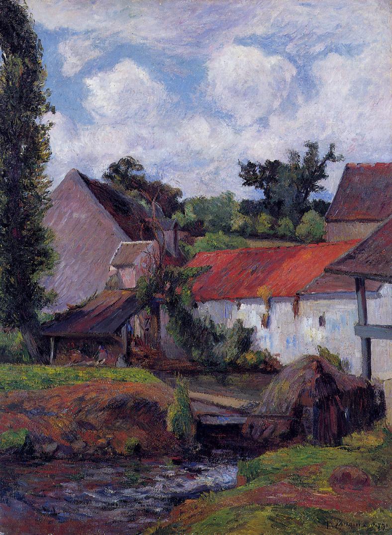 Farm in Osny (1883) Paul Gauguin tablo - Dekolata