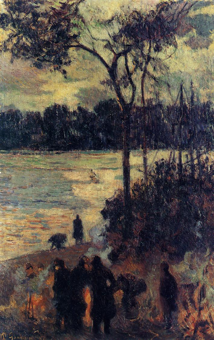 Fire by the water (1886) Paul Gauguin tablo - Dekolata