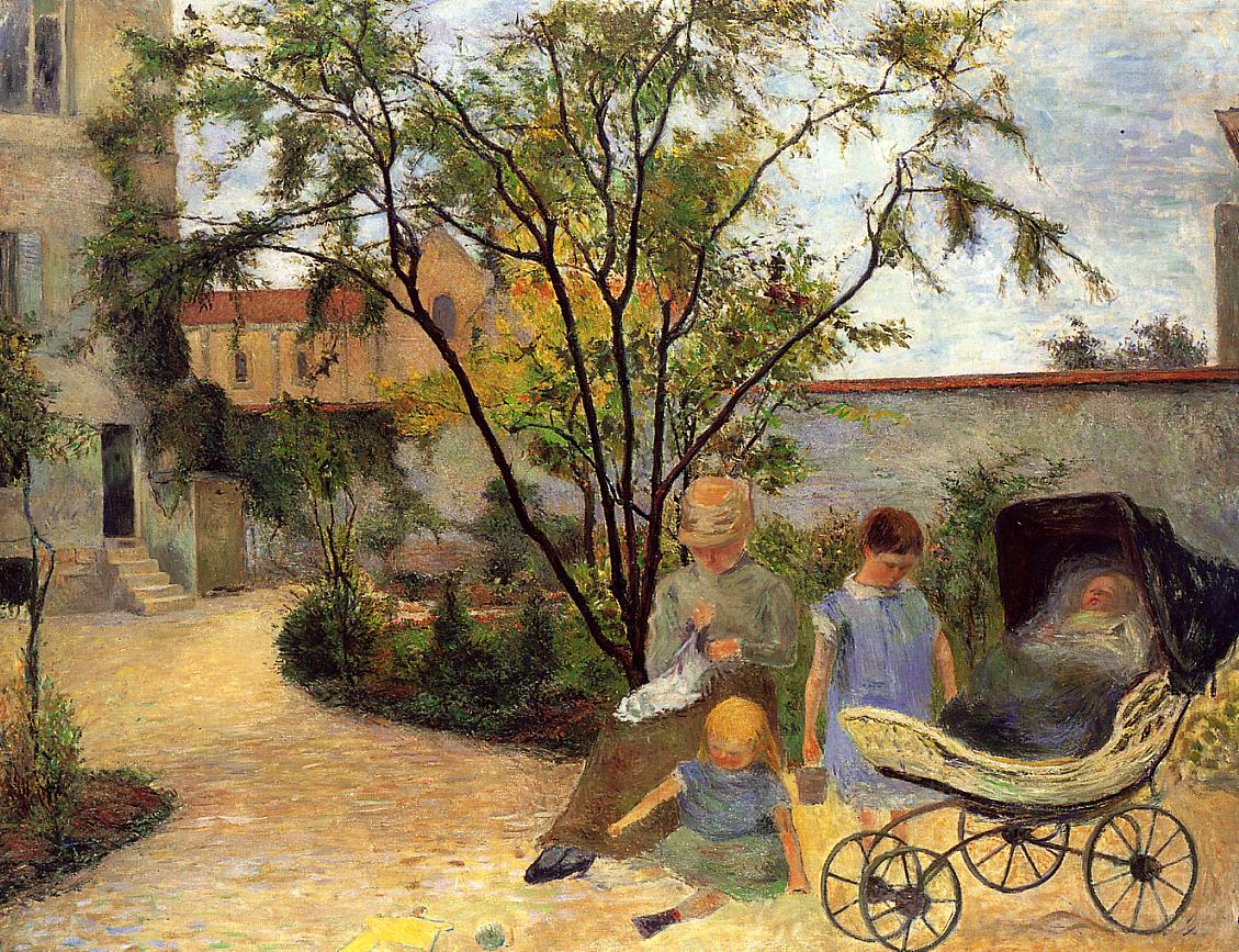 Garden In Rue Carcel (1883) Paul Gauguin tablo - Dekolata