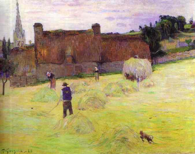 Haymaking in Brittany (1888) – Paul Gauguin Tablo