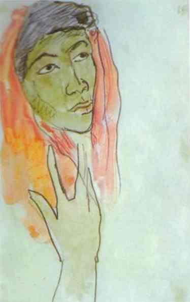 Head of a Woman (1892) Paul Gauguin tablo - Dekolata