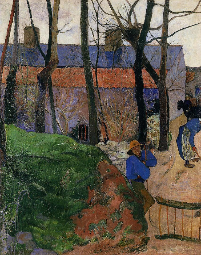 Houses in le Pouldu (1890) Paul Gauguin tablo - Dekolata