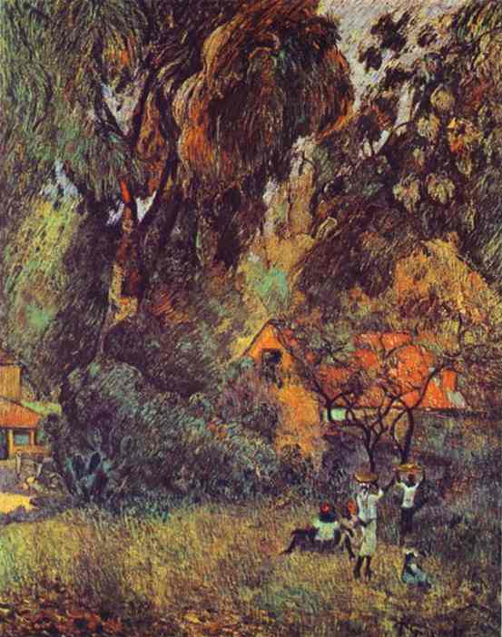Huts under Trees (1887) Paul Gauguin tablo - Dekolata