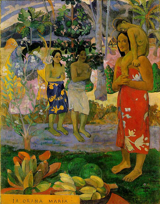 Ia Orana Maria (We Hail Thee Mary) (1891) Paul Gauguin tablo - Dekolata