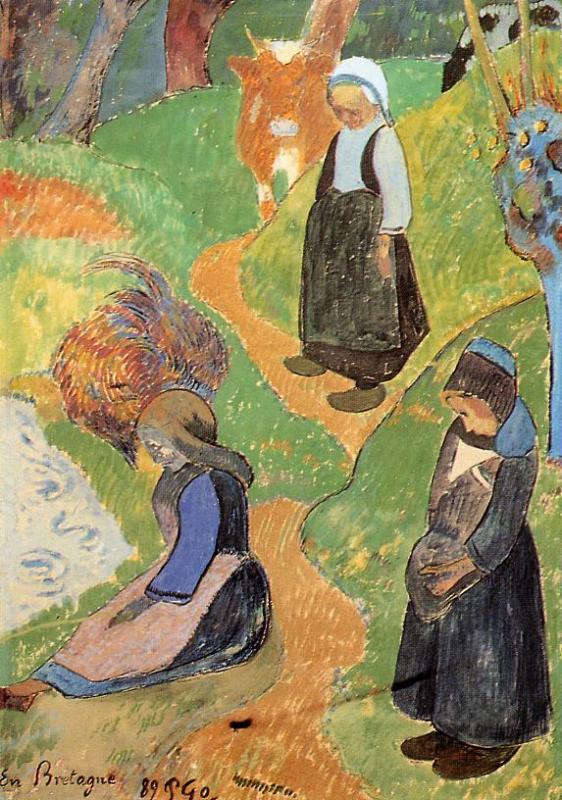 In Brittany (1889) Paul Gauguin tablo - Dekolata