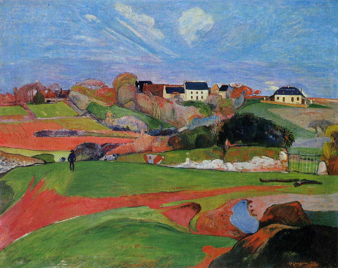 Landscape at Le Pouldu (1890) Paul Gauguin tablo - Dekolata