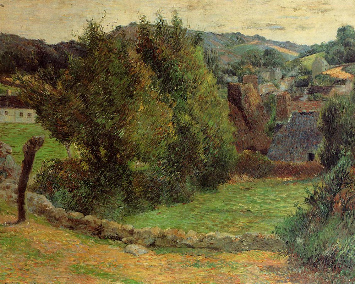 Landscape at Pont Aven (1886) Paul Gauguin tablo - Dekolata