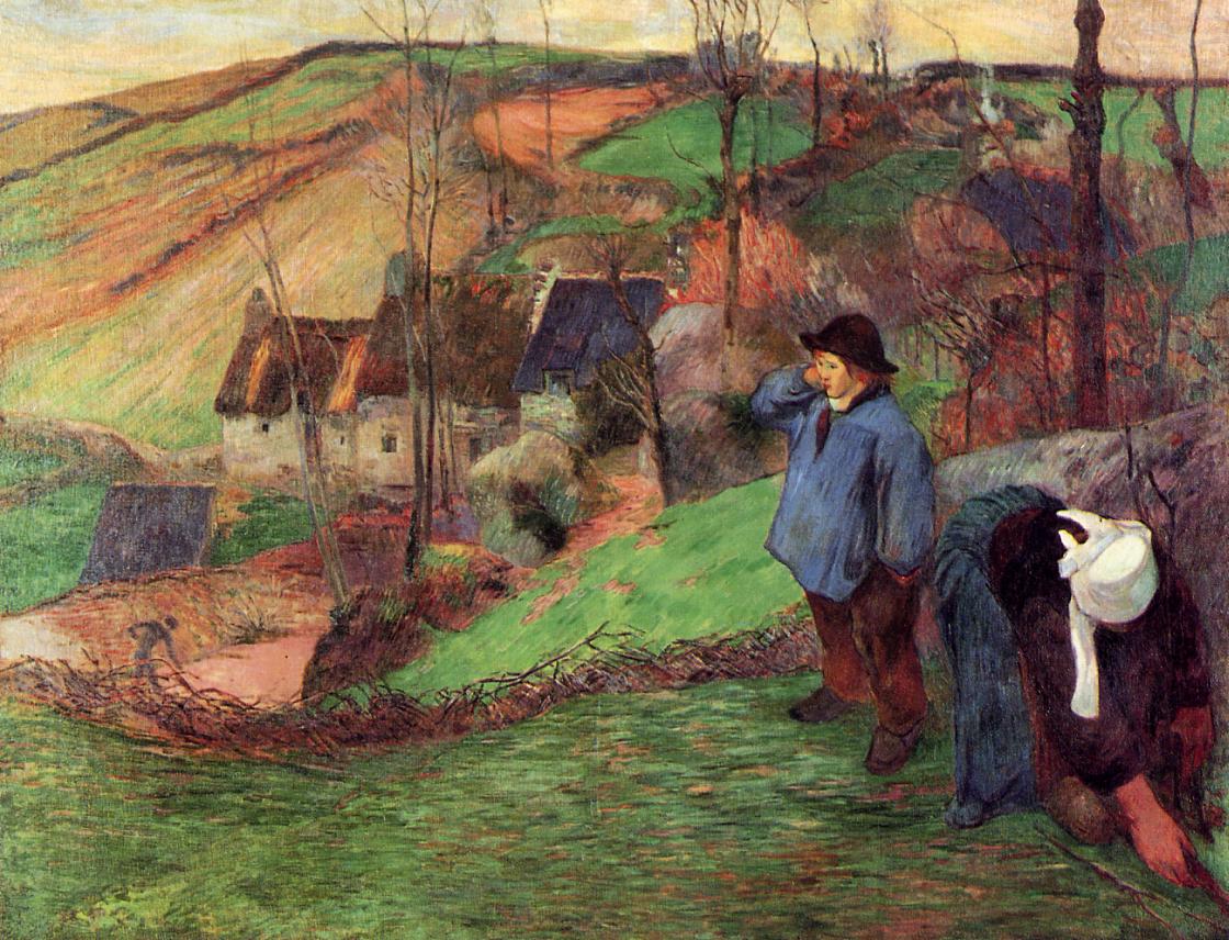 Landscape of Brittany (1888) Paul Gauguin tablo - Dekolata