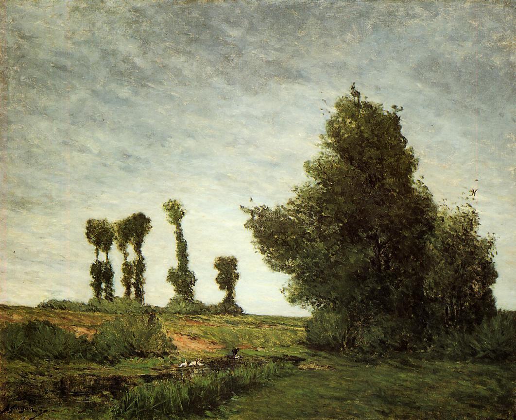 Landscape with Poplars (1875) Paul Gauguin tablo - Dekolata