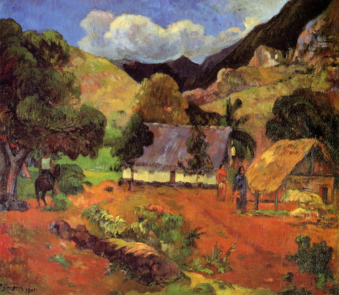 Landscape with three figures (1901) Paul Gauguin tablo - Dekolata