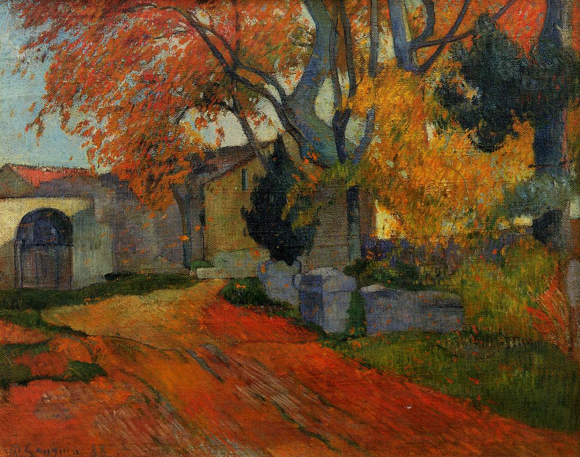 Lane at alchamps, Arles (1888) Paul Gauguin tablo - Dekolata