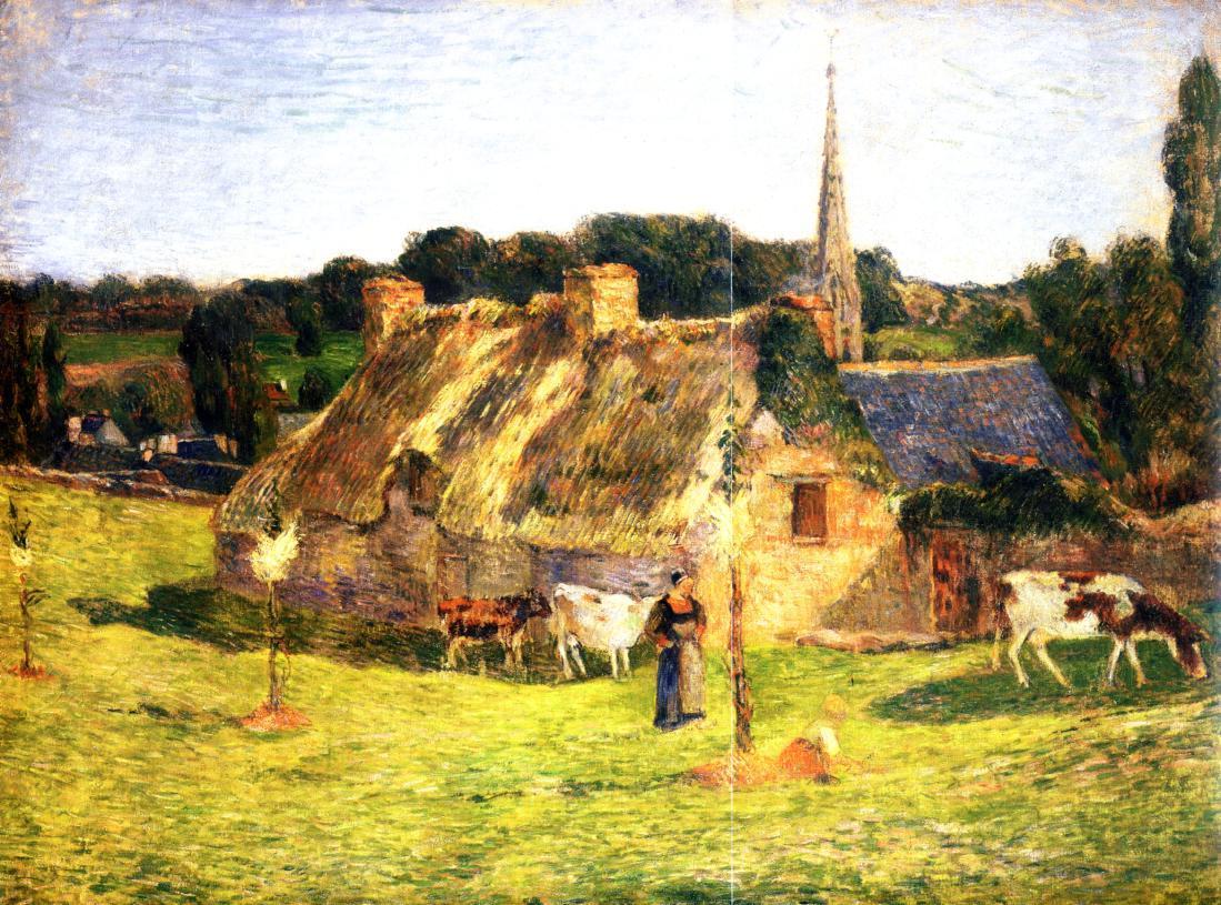 Lollichon's Field and the Church of Pont Aven (1886) Paul Gauguin tablo - Dekolata
