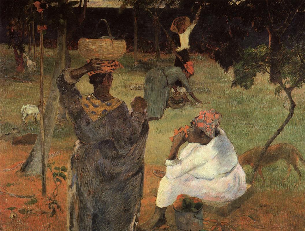 Mango pickers (Martinique) (1887) Paul Gauguin tablo - Dekolata