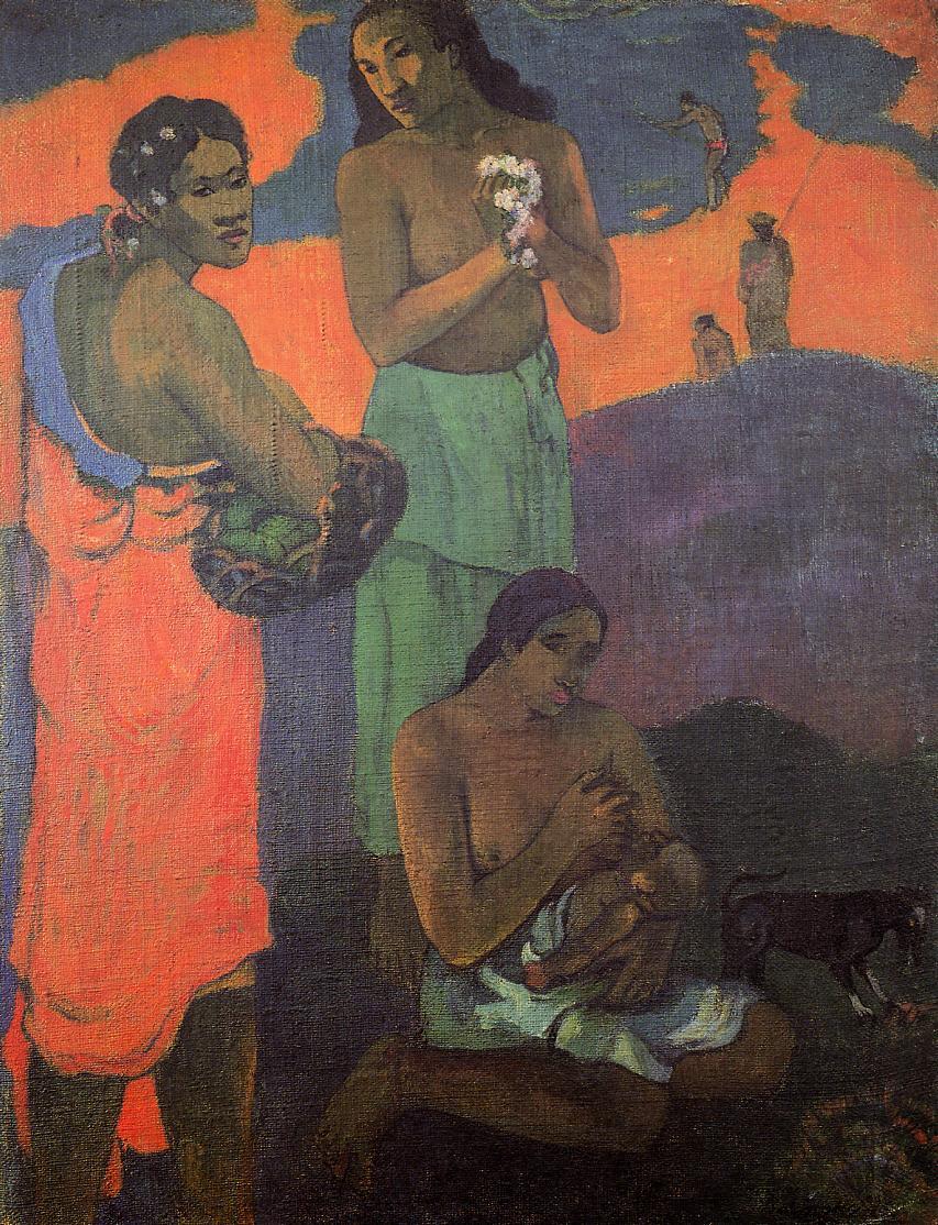 Maternity (Three Women on the Seashore) (1899) Paul Gauguin tablo - Dekolata