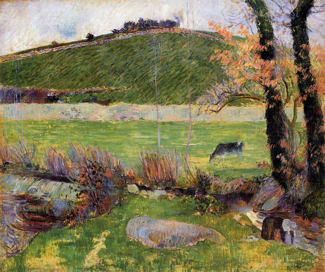 Meadow at the banks of Aven (1888) Paul Gauguin tablo - Dekolata