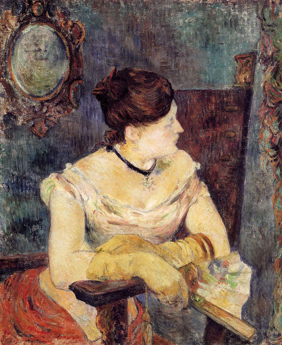 Mette Gauguin in an Evening Dress (1884) – Paul Gauguin Tablo